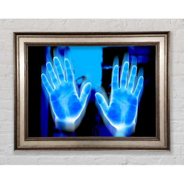 Bright Star Vibrant Blue Hand Prints Einzelne Bilderrahmen